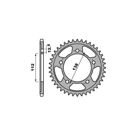 Couronne acier PBR 47 dents chaîne 525 XL1000 VARADERO 