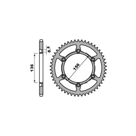 Couronne acier PBR 53 dents chaîne 520 HUSQVARNA TC449