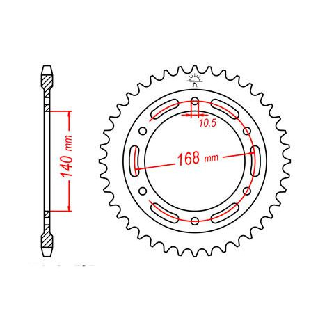 Couronne JT SPROCKETS 42 dents acier pas 525 type 3 BMW F800GS