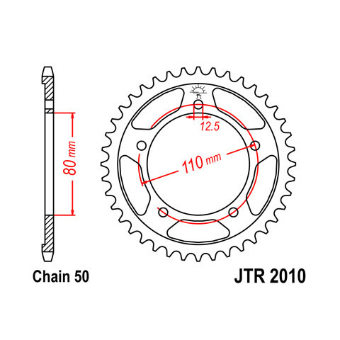 Couronne JT SPROCKETS 48 dents acier pas 530 type 2010