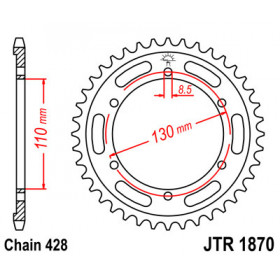 Couronne JT SPROCKETS 46 dents acier pas 428 type 1870