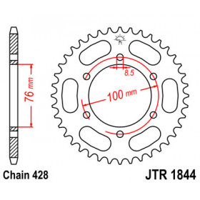 Couronne JT SPROCKETS 48 dents acier pas 428 type 1844