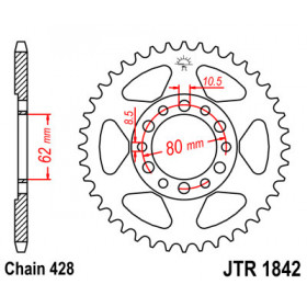 Couronne JT SPROCKETS 54 dents acier pas 428 type 1842