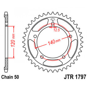 Couronne JT SPROCKETS 41 dents acier pas 530 type 1797