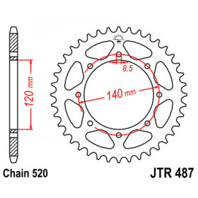 Couronne JT SPROCKETS 46 dents acier pas 520 type 487