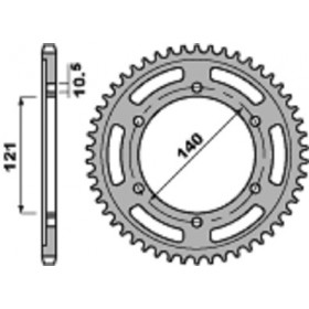 Couronne PBR 45 dents acier standard pas 525 type 4427 Aprilia ETV1000 Caponord