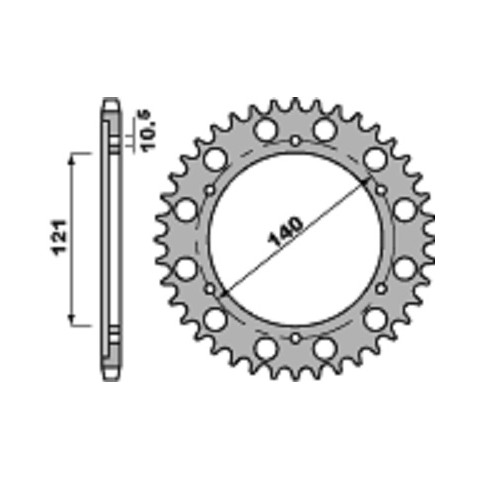 Couronne PBR 40 dents acier standard pas 530 type 4435 Cagiva Raptor 1000