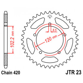 Couronne JT SPROCKETS 47 dents acier pas 420 type 23 Aprilia