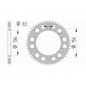 Couronne AFAM 42 dents alu pas 520 type 15206N