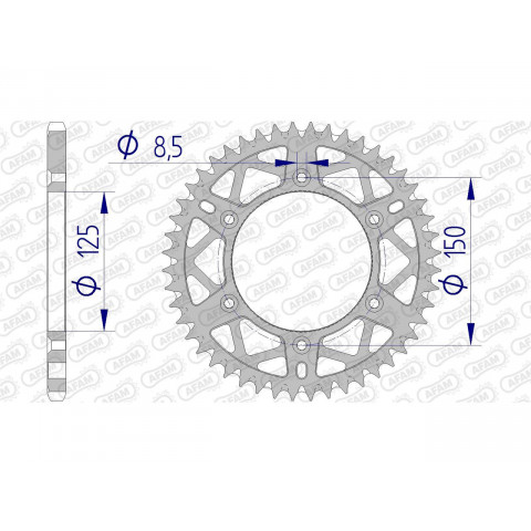 Couronne AFAM 51 dents alu pas 520 type 72304