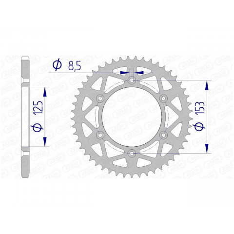 Couronne AFAM 52 dents alu pas 520 type 11212N