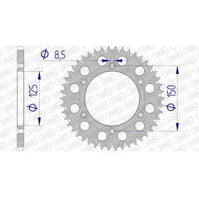 Couronne AFAM 46 dents alu pas 520 type 72304