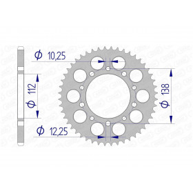 Couronne AFAM 44 dents alu pas 520 type 11509