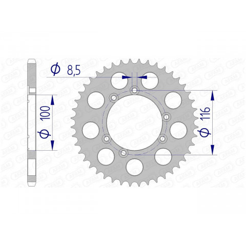 Couronne AFAM 41 dents alu pas 520 type 93303