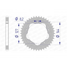 Couronne AFAM 43 dents alu pas 525 type 51608 Ducati