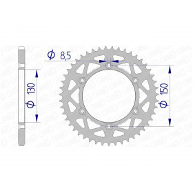 Couronne AFAM 51 dents alu pas 520 type 13323N Yamaha