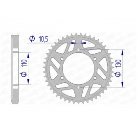 Couronne AFAM 41 dents alu pas 530 type 13813