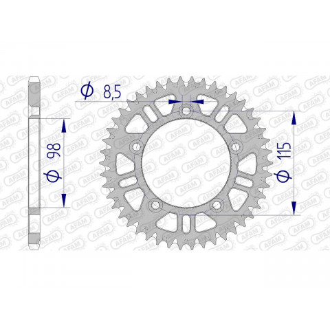 Couronne AFAM 46 dents alu pas 420 type 72101