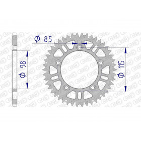 Couronne AFAM 46 dents alu pas 420 type 72101