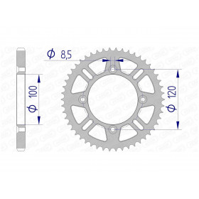 Couronne AFAM 48 dents alu pas 428 type 15104N