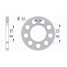 Couronne AFAM 56 dents alu pas 428 type 60104