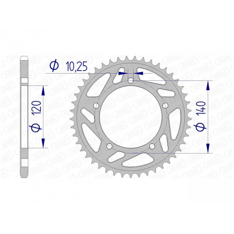 Couronne AFAM 49 dents alu pas 520 type 15605 Suzuki