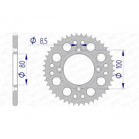 Couronne AFAM 36 dents alu pas 420 type 11101N Honda