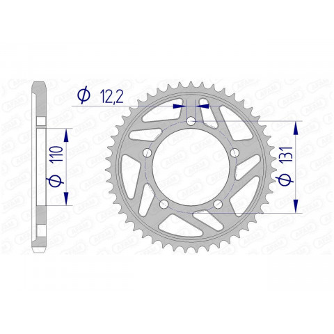 Couronne AFAM 43 dents alu pas 525 type 165800 BMW S1000RR