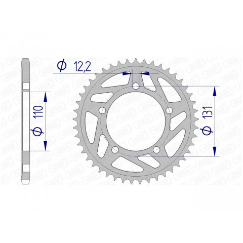 Couronne AFAM 43 dents alu pas 520 type 165801 BMW S1000RR