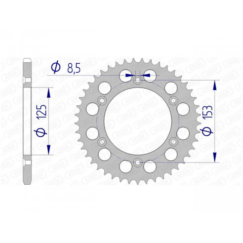 Couronne AFAM 41 dents alu pas 520 type 11212N