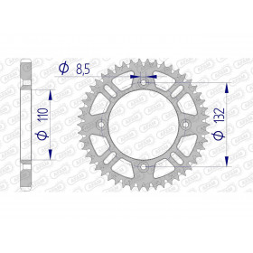 Couronne AFAM 48 dents alu pas 428 type 72102 KTM