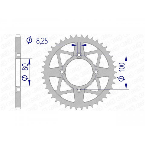 Couronne AFAM 43 dents alu pas 520 type 93320