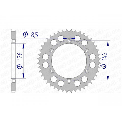 Couronne AFAM 46 dents alu pas 520 type 15203N Suzuki