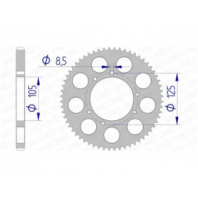 Couronne AFAM 58 dents alu pas 428 type 48200 HM