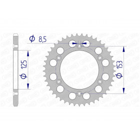 Couronne AFAM 45 dents alu pas 520 type 11212N