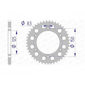 Couronne AFAM 43 dents alu pas 520 type 72304N