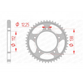 Couronne AFAM 38 dents acier pas 525 type 10613 Honda