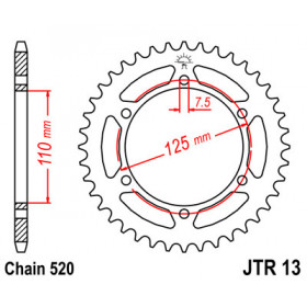 Couronne JT SPROCKETS 41 dents acier pas 520 type 13