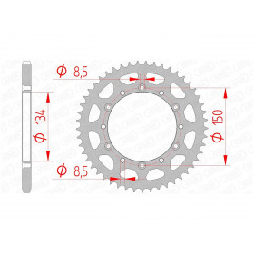 Couronne AFAM 48 dents acier pas 520 type 16204 Kawasaki