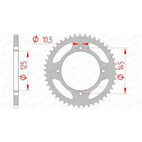 Couronne AFAM 48 dents acier pas 520 type 12505