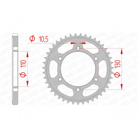 Couronne AFAM 47 dents acier pas 525 type 12815 Suzuki