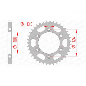 Couronne AFAM 38 dents acier pas 525 type 50609 Ducati