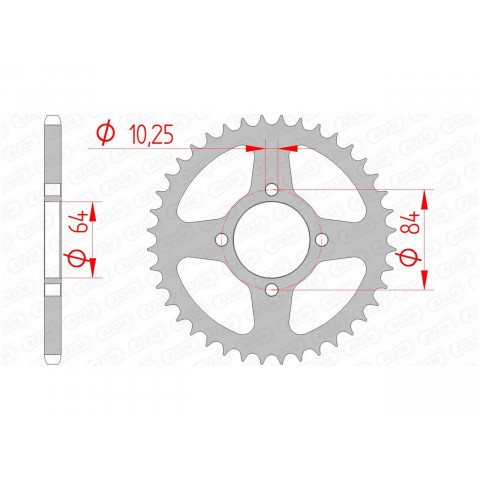 Couronne AFAM 42 dents acier pas 520 type 14310