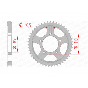 Couronne AFAM 45 dents acier pas 530 type 14601 Suzuki