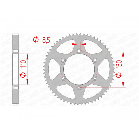 Couronne AFAM 62 dents acier pas 420 type 116100 CPI