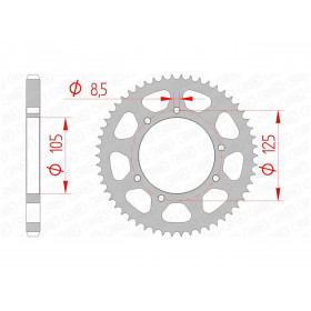 Couronne AFAM 60 dents acier pas 428 type 47200