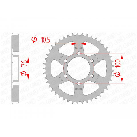 Couronne AFAM 39 dents acier pas 530 type 14902 Suzuki