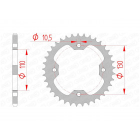 Couronne AFAM 36 dents acier pas 520 type 16406 Kawasaki KFX450R