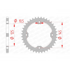 Couronne AFAM 39 dents acier pas 520 type 12407 Yamaha