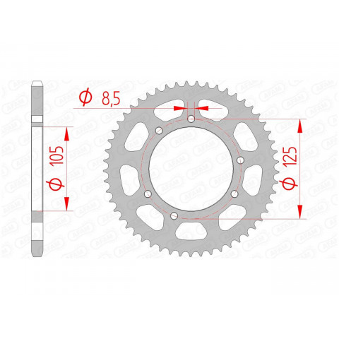 Couronne AFAM 62 dents acier pas 420 type 47103